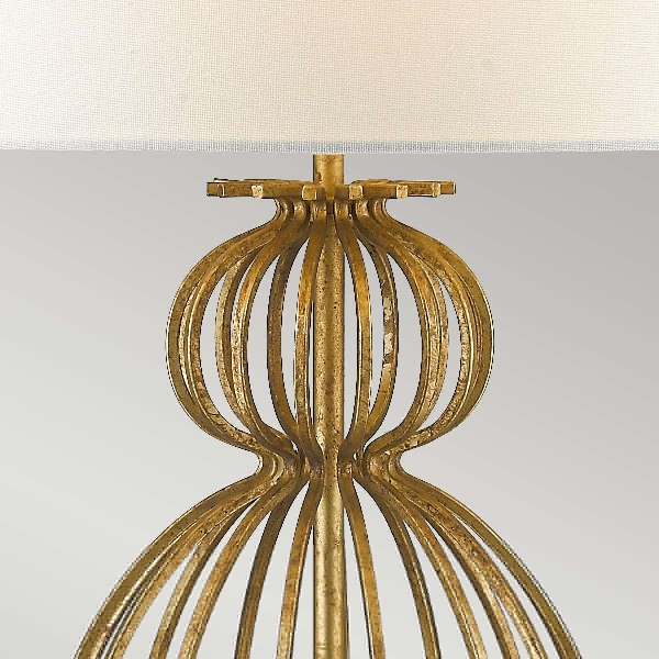 Lafitte Tischleuchte - Gold mit cremefarbenem Lampenschirm der Firma Elstead