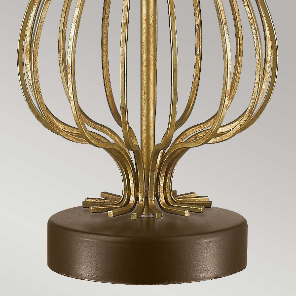 Lafitte Tischleuchte - Gold mit cremefarbenem Lampenschirm der Firma Elstead