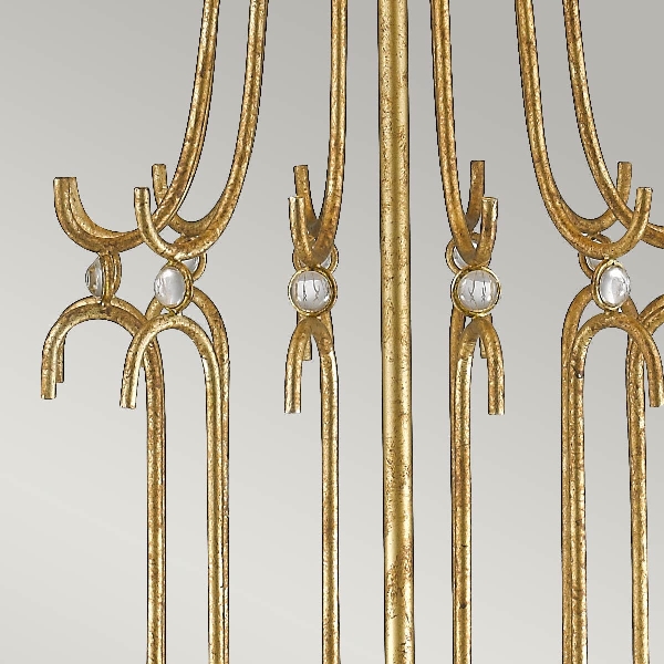 Stella Tischleuchte - Gold mit cremefarbenem Schirm der Firma Elstead