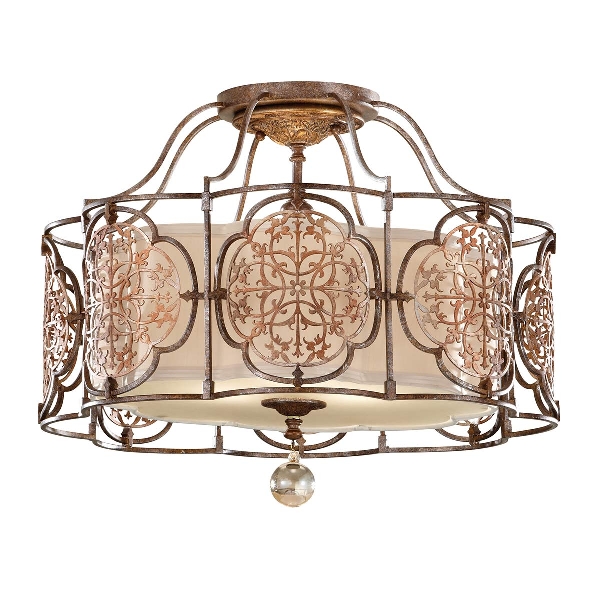 Elstead Marcella 3 Light Semi-Flush - Britische Bronze/Oxidierte Bronze FE-MARCELLA-SF