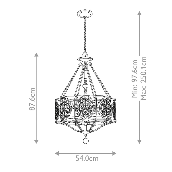 Marcella 3-Licht-Pendelleuchte - Britische Bronze/Oxydierte Bronze der Firma Elstead