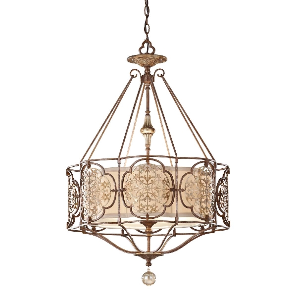 Marcella 3-Licht-Pendelleuchte - Britische Bronze/Oxydierte Bronze der Firma Elstead