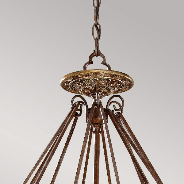 Marcella 4 Kronleuchter - Britische Bronze/Oxidierte Bronze der Firma Elstead
