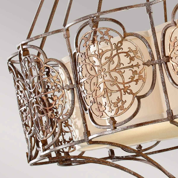 Marcella 4 Kronleuchter - Britische Bronze/Oxidierte Bronze der Firma Elstead
