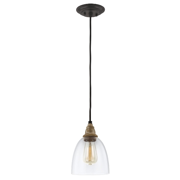 Matrimonio 1 Mini Pendelleuchte - Driftwood / Dark Weathered Zinc der Firma Elstead