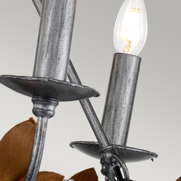 Simone 6 Kronleuchter - Bronze und Gold der Firma Elstead