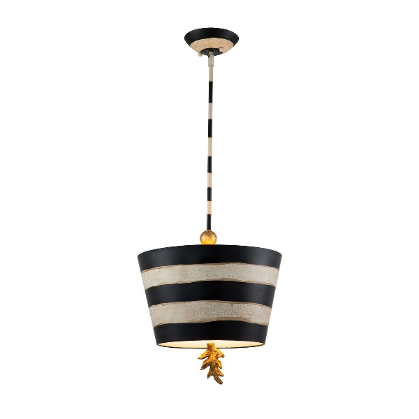 Elstead South Beach Pendelleuchte - Schwarz, Kitt & Blattgold FB-SOUTHBEACH-P