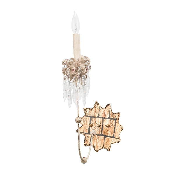 Venetian 1 Wandleuchte - Beige Patina & Gold der Firma Elstead