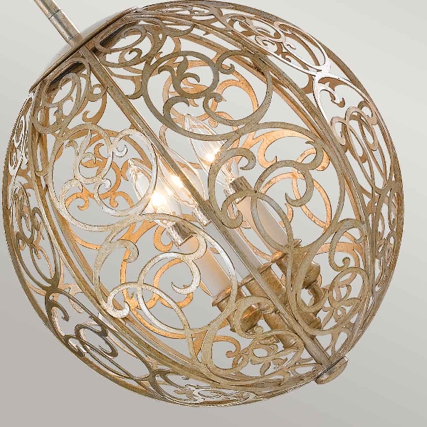 Arabesque 3-Kronleuchter - Blattsilber Patina der Firma Elstead