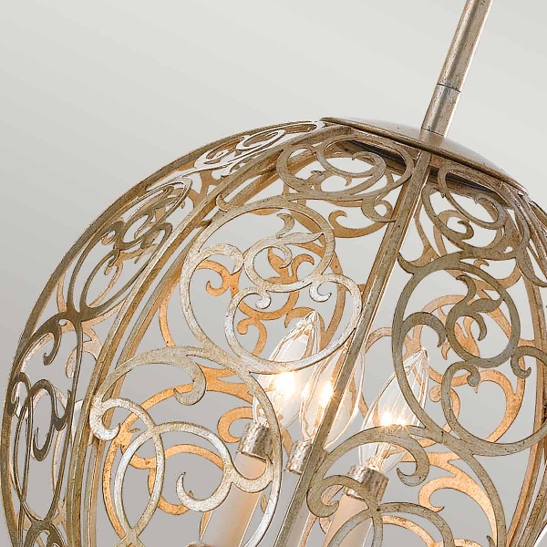 Arabesque 3-Kronleuchter - Blattsilber Patina der Firma Elstead