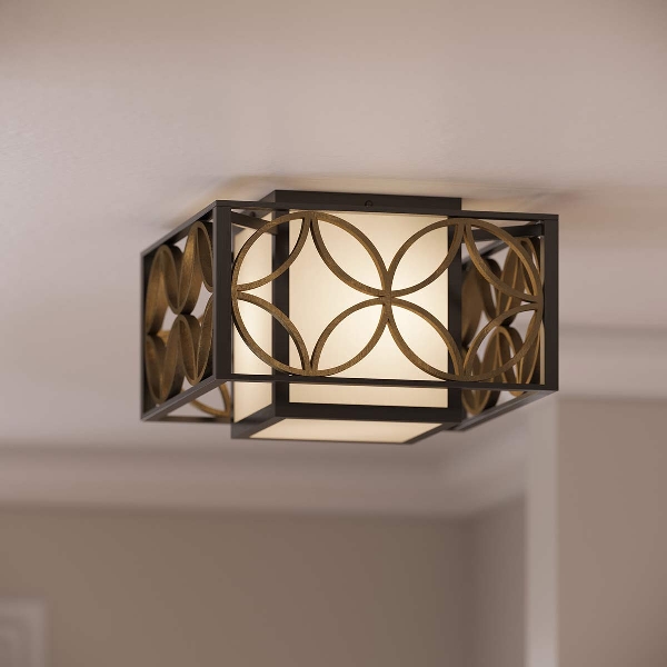 Remy 2 Flush - Heritage Bronze/Parissiene Gold der Firma Elstead