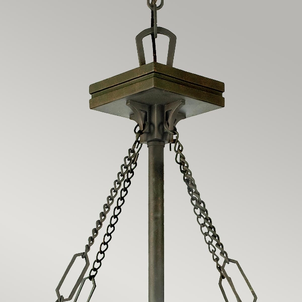 Inglenook 3 Leuchtende Pendelleuchte - B - Valiant Bronze der Firma Elstead