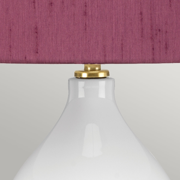 Isla 1 Light Tischleuchte - Aged Brass, Weiß, Lila mit Bloom Purple Shade der Firma Elstead