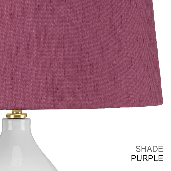 Isla 1 Light Tischleuchte - Aged Brass, Weiß, Lila mit Bloom Purple Shade der Firma Elstead