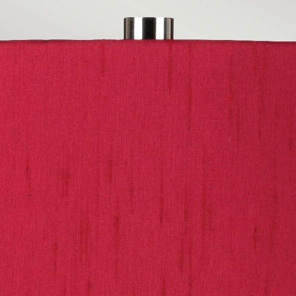 Isla 1 Light Tischleuchte - Nickel poliert, weiß, rot mit rotem Beetroot-Schirm der Firma Elstead