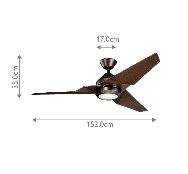 Jade - 152cm / 60in Ventilator - Ölgebürstete Bronze der Firma Elstead