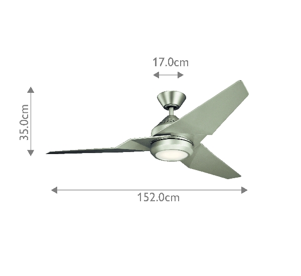 Jade - 152cm / 60in Ventilator - Gebürstetes Nickel der Firma Elstead