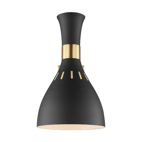 Joan 1 leichte Wandleuchte - Mitternachtsschwarz / Brüniertes Messing der Firma Elstead