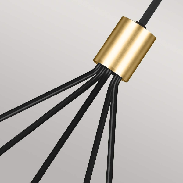 Joan 5 Licht-Kronleuchter - Mitternachtsschwarz / Brüniertes Messing der Firma Elstead