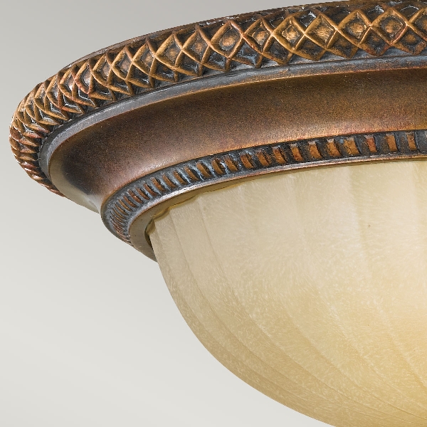 Kelham Hall 2 Light Flush - Firenze Gold/British Bronze der Firma Elstead