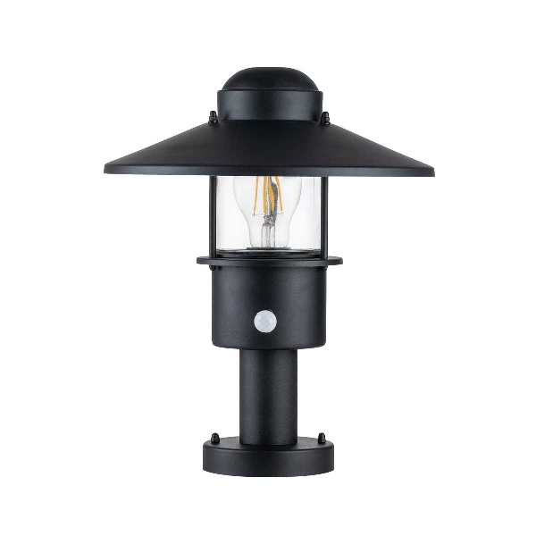 Klampenborg 1-Licht-Säule mit PIR - Schwarz der Firma Elstead