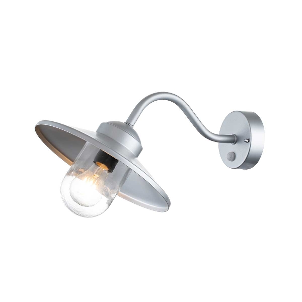 Klampenborg 1 Licht Wandlaterne mit PIR - Silber der Firma Elstead