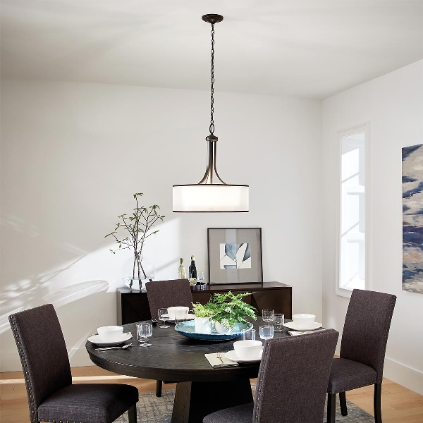 Lacey 4 Light Large Pendelleuchte - Mission Bronze der Firma Elstead