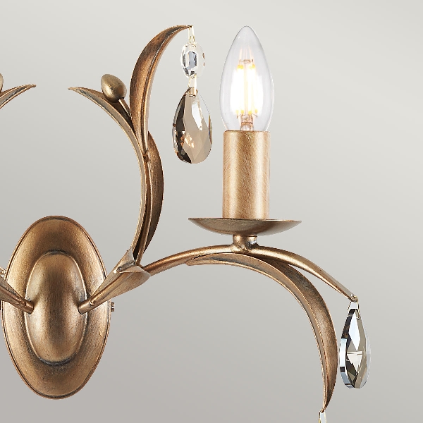 Lily 2 Light Wall Light - Bronze Patina der Firma Elstead
