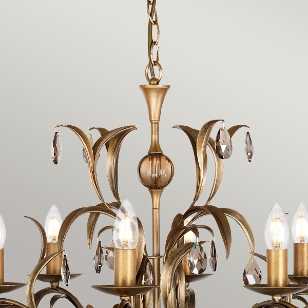 Lily 8 Light Chandelier - Bronze Patina der Firma Elstead
