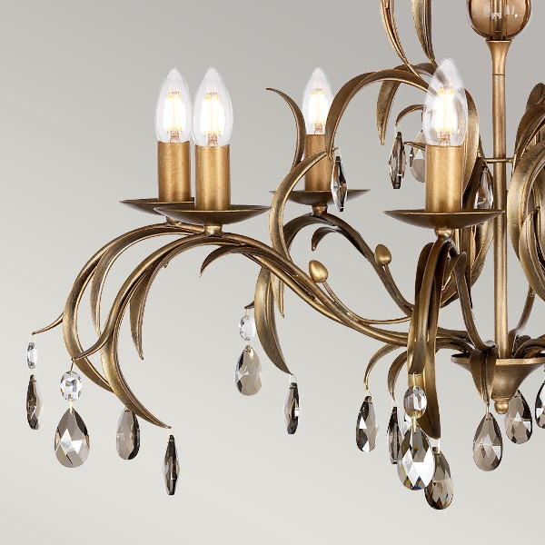 Lily 8 Light Chandelier - Bronze Patina der Firma Elstead
