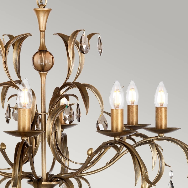 Lily 8 Light Chandelier - Bronze Patina der Firma Elstead