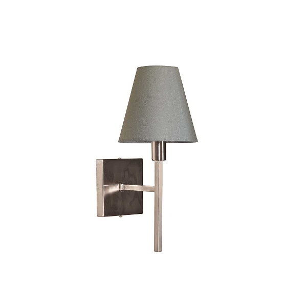 Lucerne 1 Light Wall Light - Brushed Nickel, Grey Shade der Firma Elstead
