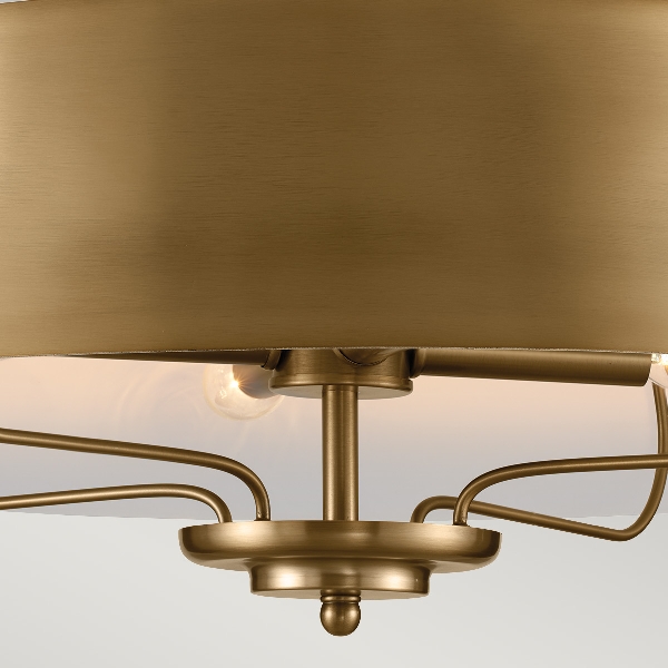 Luella 4lt Duo-Mount Pendant - Brushed Natural Brass der Firma Elstead