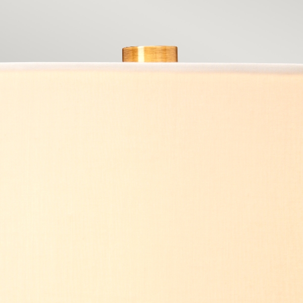 Luga Table Lamp - Smoke - Metalwork Aged Brass - Glassware Smoke - Wood Dark Stained der Firma Elstead