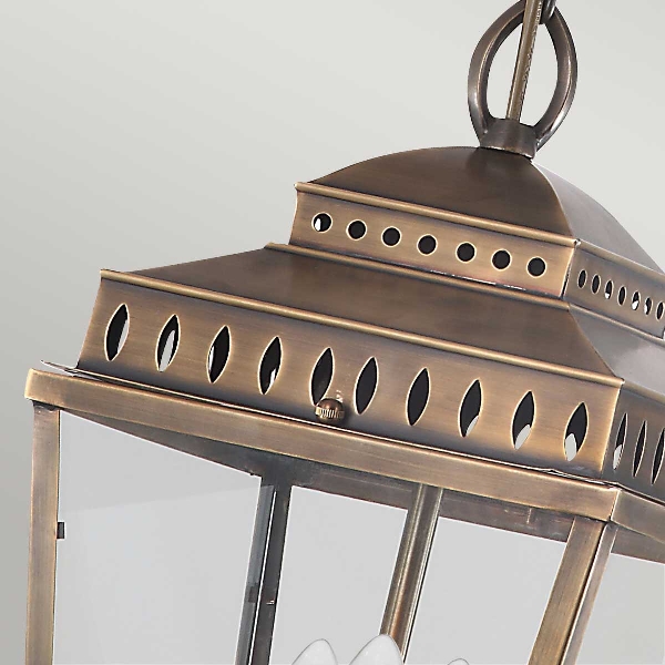 Mansion House 3 Light Chain Lantern - Aged Brass der Firma Elstead