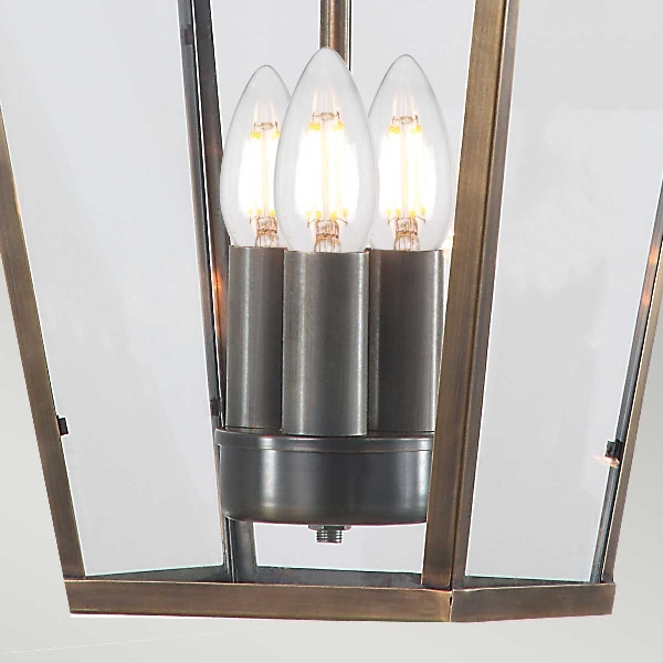 Mansion House 3 Light Chain Lantern - Aged Brass der Firma Elstead