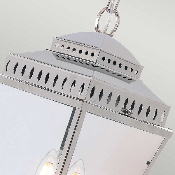 Mansion House 3 Light Chain Lantern - Polished Nickel der Firma Elstead