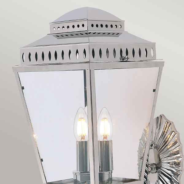 Mansion House 3 Light Wall Lantern - Polished Nickel der Firma Elstead