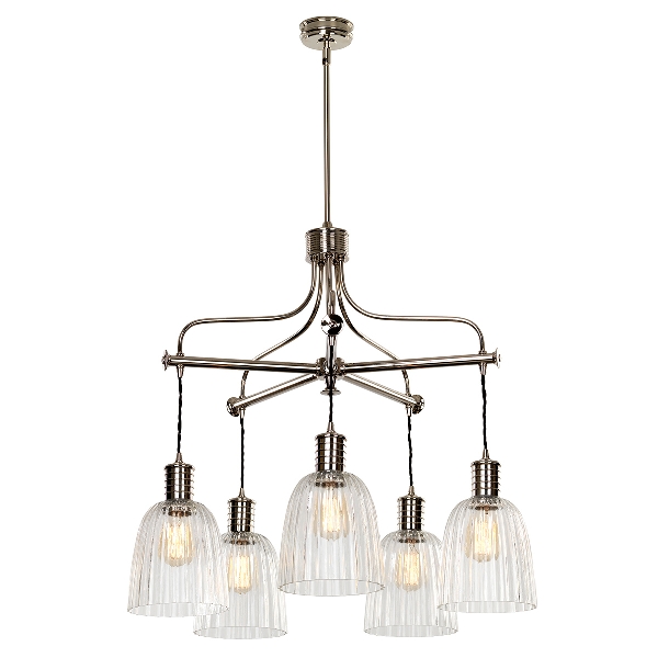Douille 5 Light Chandelier - Polished Nickel der Firma Elstead