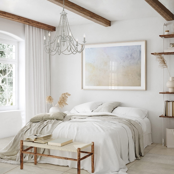 Maryville 6 Light Chandelier - Washed Grey der Firma Elstead