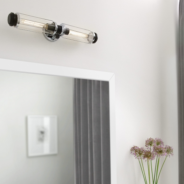 Masthead 2lt Wall Light - Polished Chrome & Black der Firma Elstead