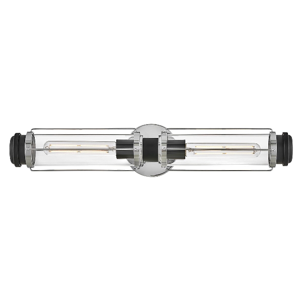 Masthead 2lt Wall Light - Polished Chrome & Black der Firma Elstead