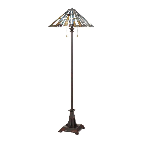 Elstead Maybeck 2 Light Floor Lamp - Valiant Bronze QZ-MAYBECK-FL
