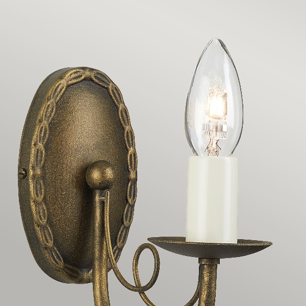 Minster 1 Light Wall Light - Black/ Gold Patina der Firma Elstead
