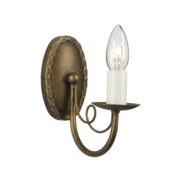 Minster 1 Light Wall Light - Black/ Gold Patina der Firma Elstead