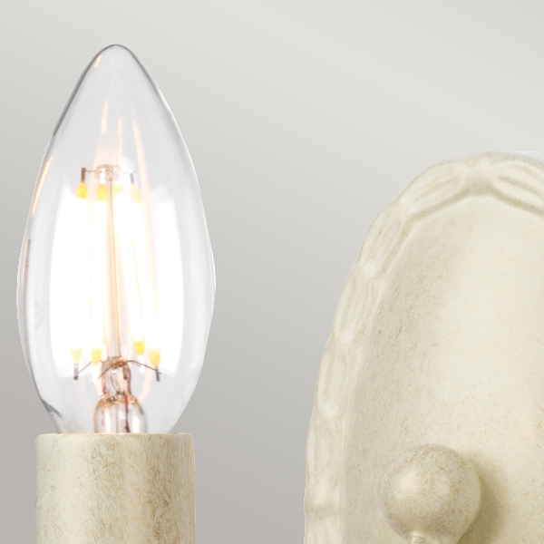 Minster 1 Light Wall Light - Ivory/ Gold Patina der Firma Elstead