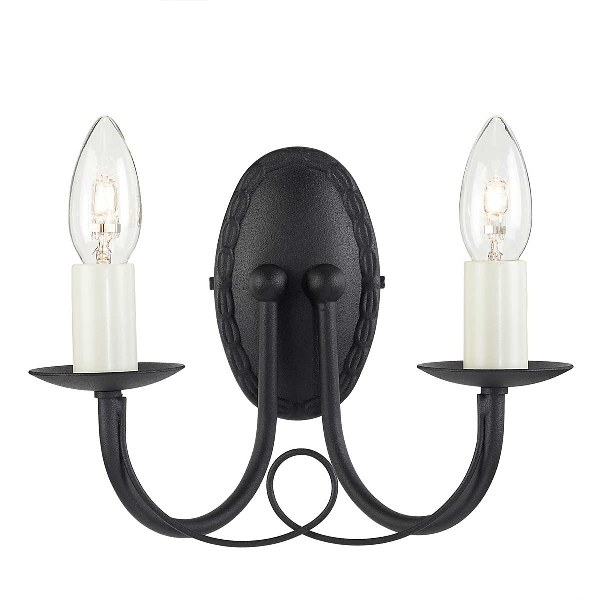 Minster 2 Light Wall Light - Black der Firma Elstead
