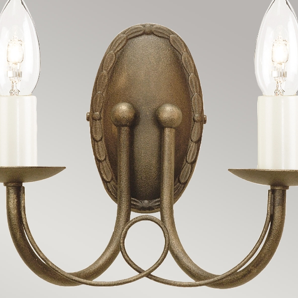 Minster 2 Light Wall Light - Black/ Gold Patina der Firma Elstead