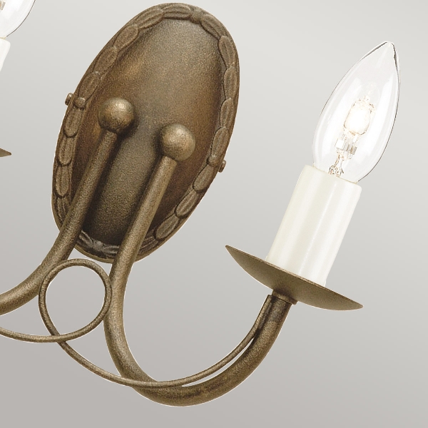 Minster 2 Light Wall Light - Black/ Gold Patina der Firma Elstead