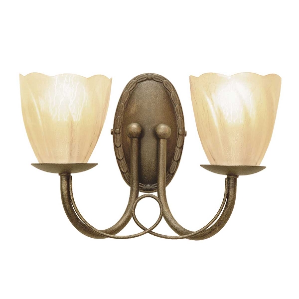 Minster 2 Light Wall Light - Black/ Gold Patina der Firma Elstead